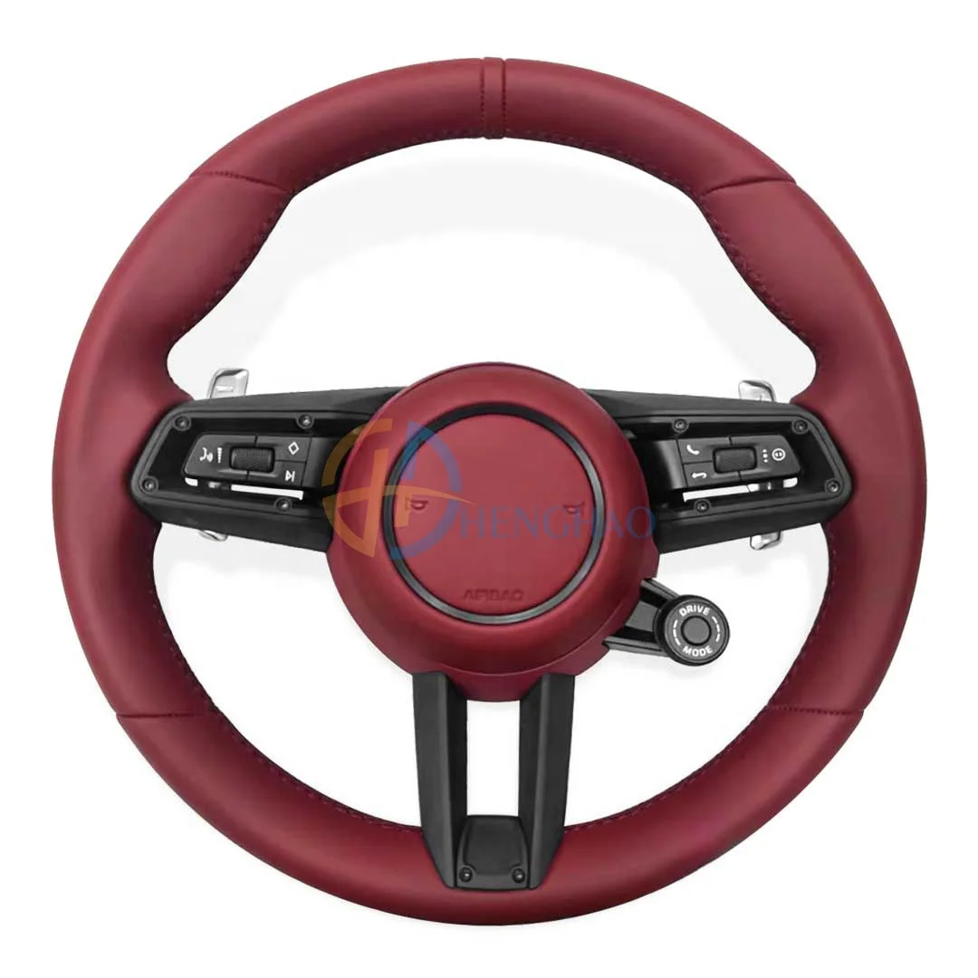 Custom Car Steering Wheel For Porsche Cayenne Macan Cayman Boxster 718 911 991 992 Panamera Upgraded New Leather Steering Wheel