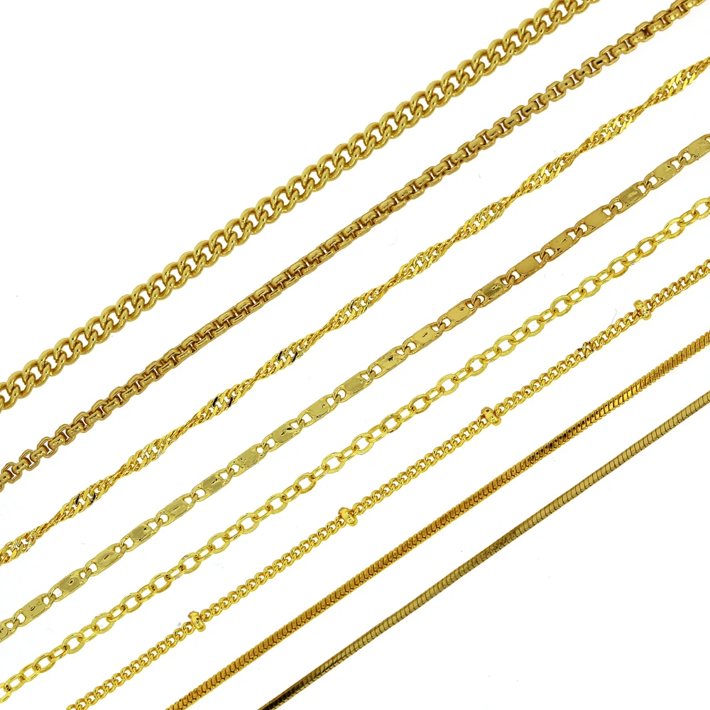 wholesale gold filled brass necklace DIY satellite chains for jewelry making
