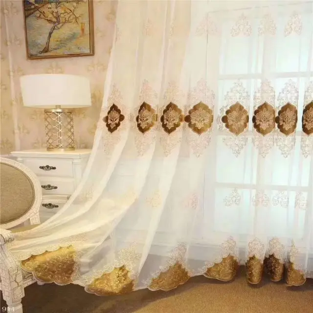 Hot sale  luxury embroidered velvet curtain with blackout for living room bedroom
