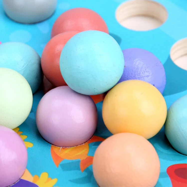 Обучающая деревянная игрушка Монтессори, магнитная рыболовная игра, деревянные игрушки для детей