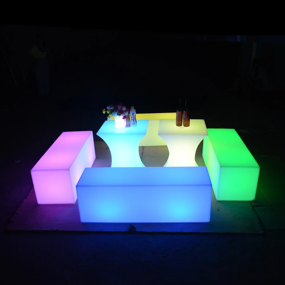 Glow Furniture 60cm LED Cube Chair Light Up Furniture Glow In The Dark Furniture Cube Seat Contour Cube