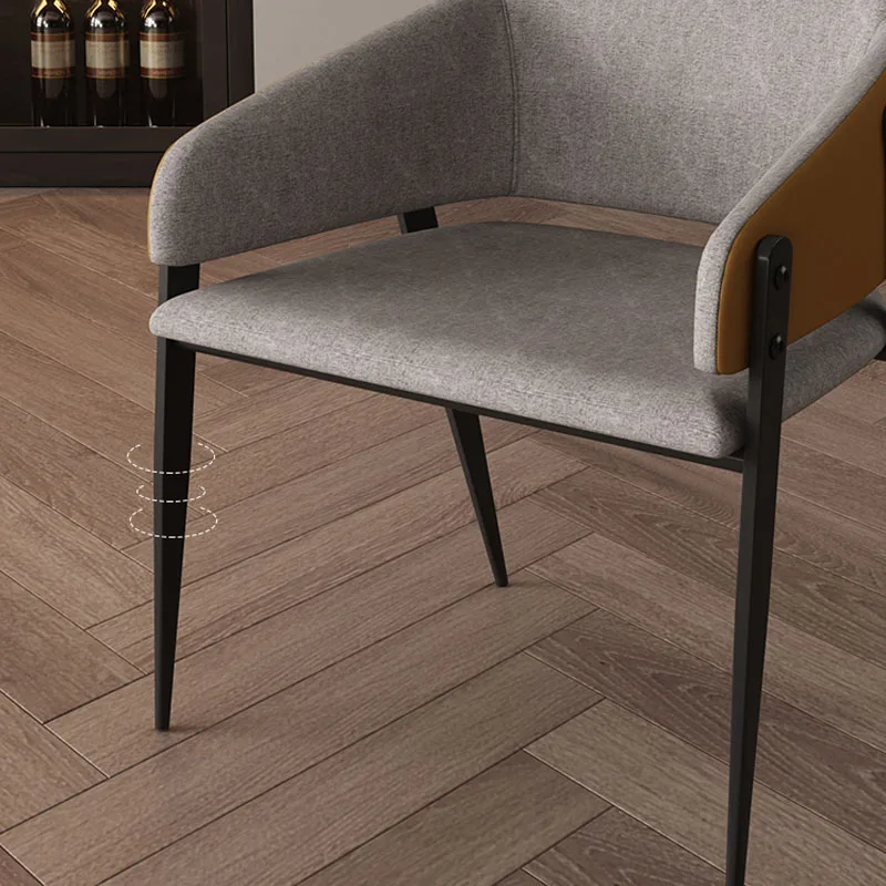 Contemporary Living Room Fabric Armrest Chairs with Metal Legs Dining Room Furniture Dining Chairs