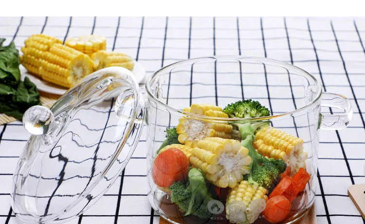 Heat directly Handmade kitchen cooking  pot glass pan