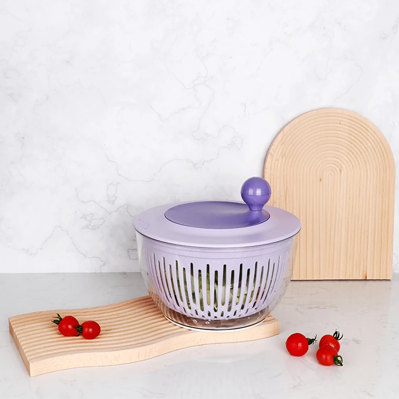Factory Price Kitchen Salad Dryer Colander Vegetable Spinner Dryer With Manual Rotary Lid