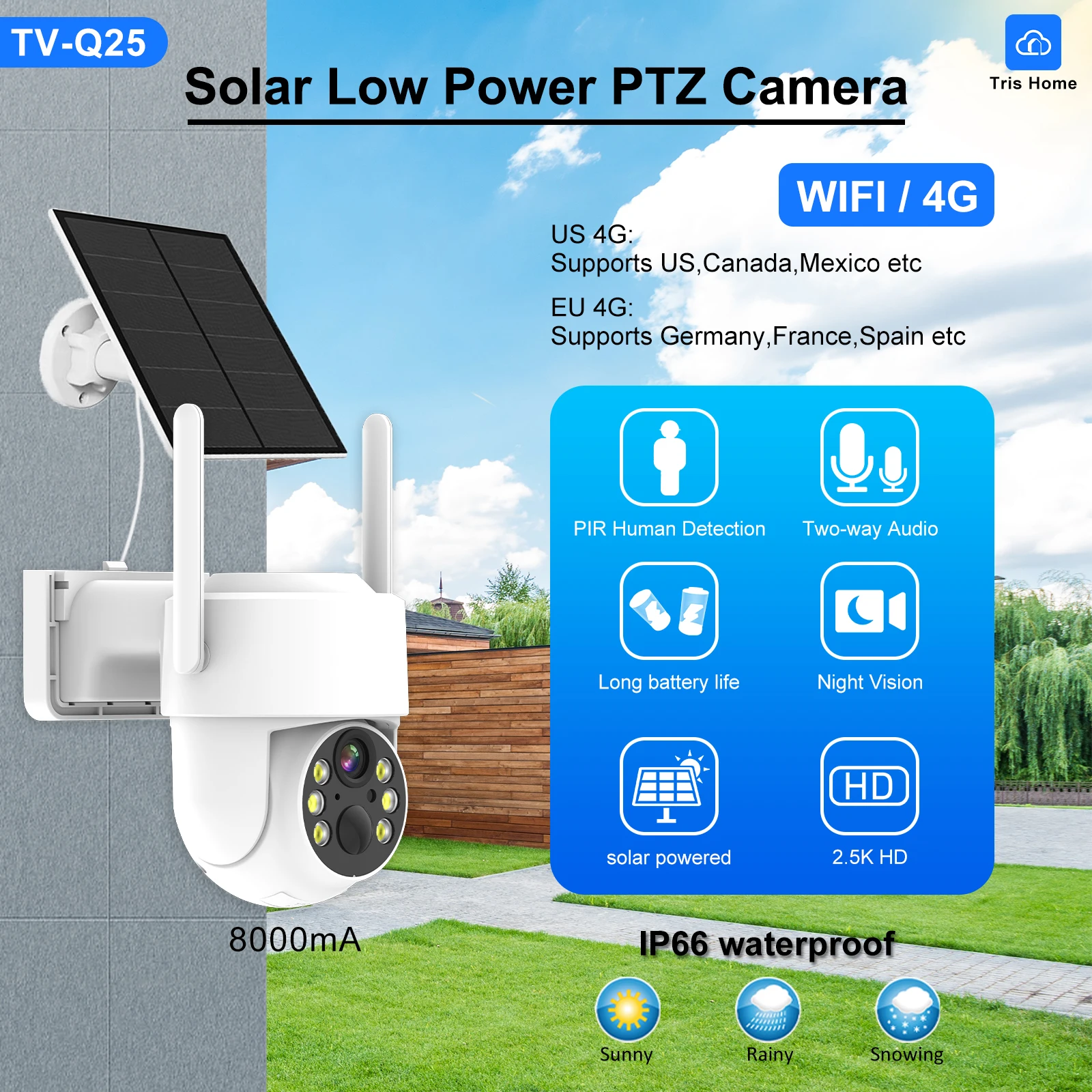 Hot sale  solar cctv camera 4g sim card outdoor PTZ battery camera   for outdoor