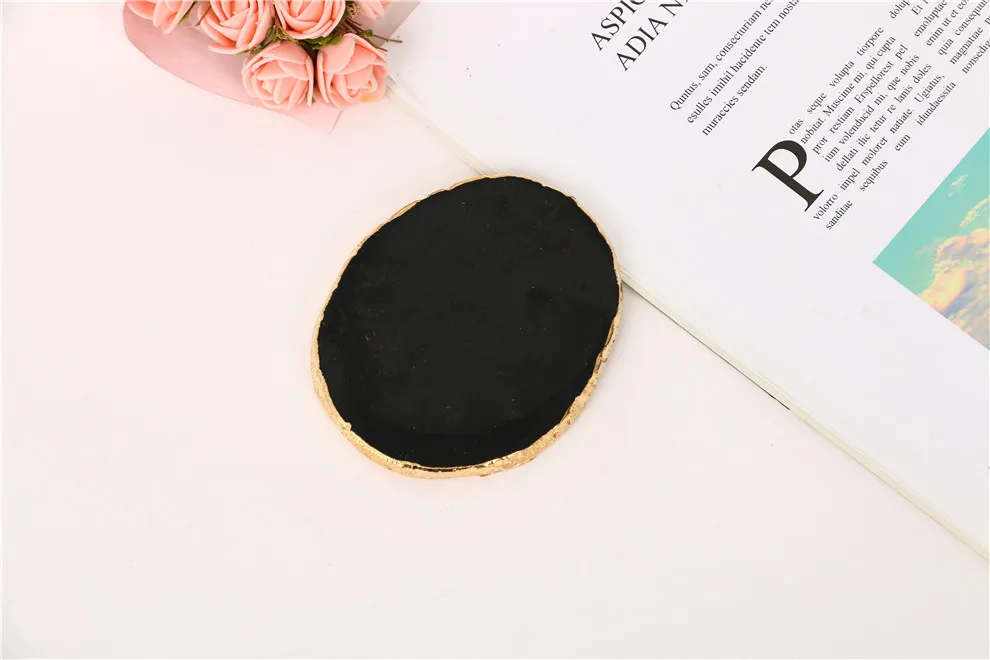 Round Resin Agate Pattern Coaster with Cork Base Marble Surface Pattern Cups Place Mats for Home Decor