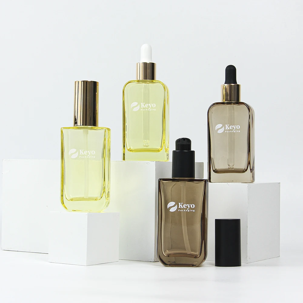 30ml 50ml High quality Cosmetic Skincare transparent clear Spray Pump Dropper for Essential Oil Glass  Bottle