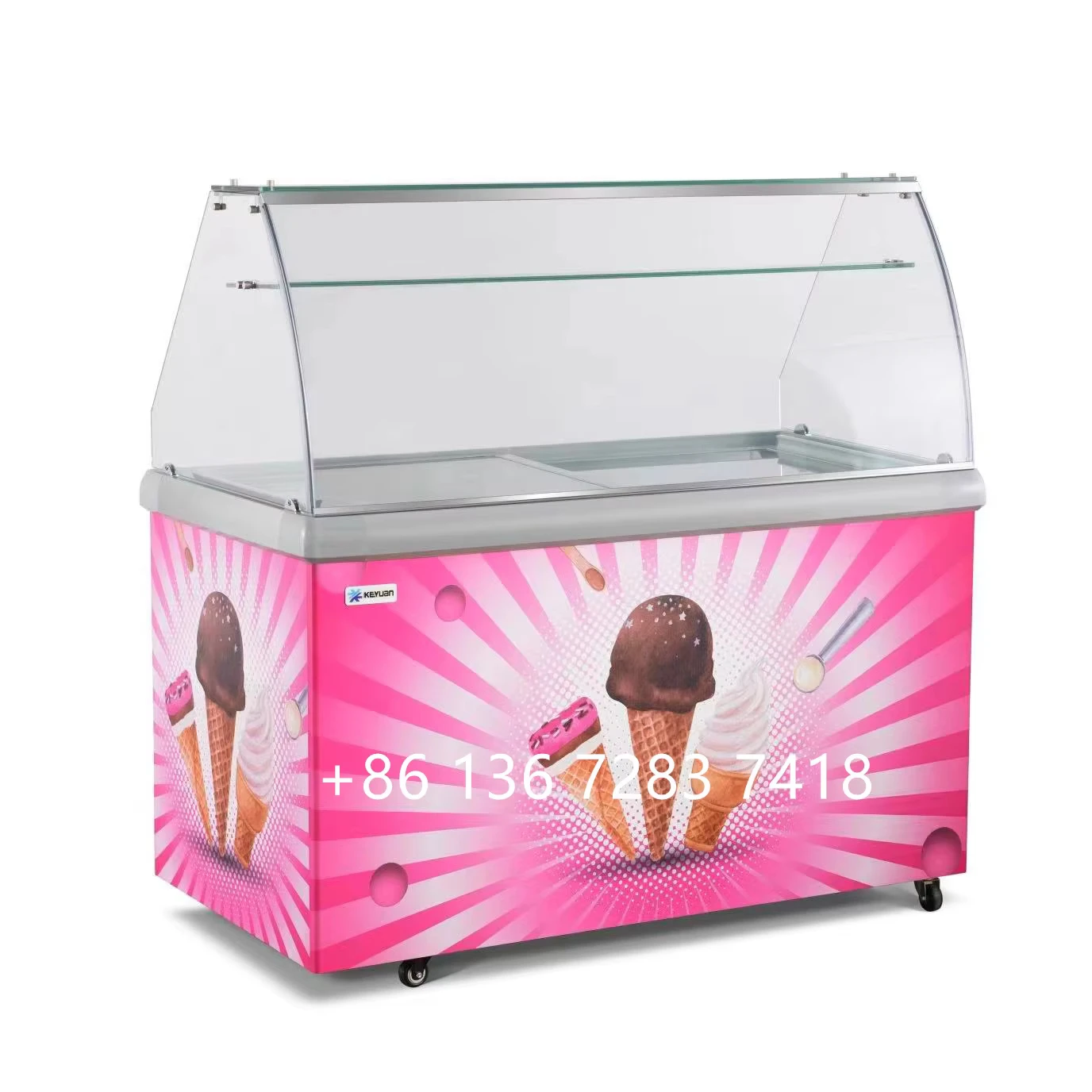 LVKE Factory direct sell ice cream display freezer gelato cabinet