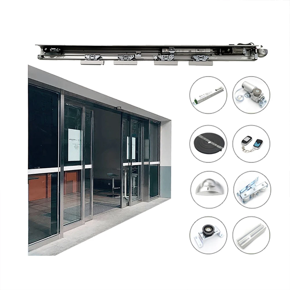 Automatic Sliding Door Operator System With Smart Control Sensor Open For 150kg Glass Door