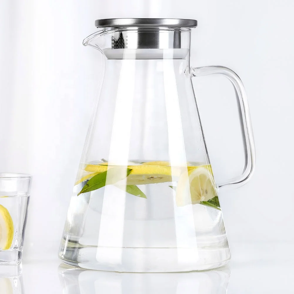 Factory Outlet Glass pitcher with Lid High Quality Juice Milk pitcher