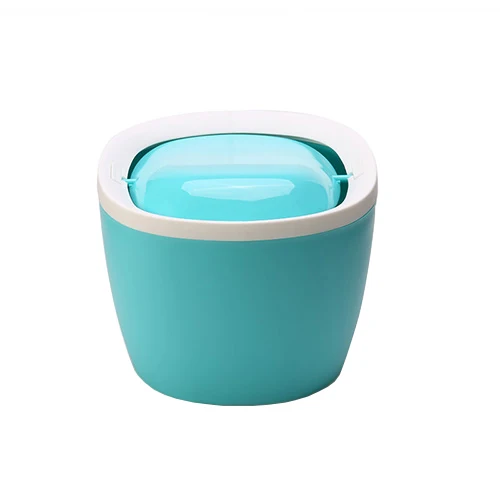 1.5L Household Mini Table Dust Bin Use for Desk and Living Bathroom Shake Lid Sanitary Bucket Garbage Can Plastic Blue Round
