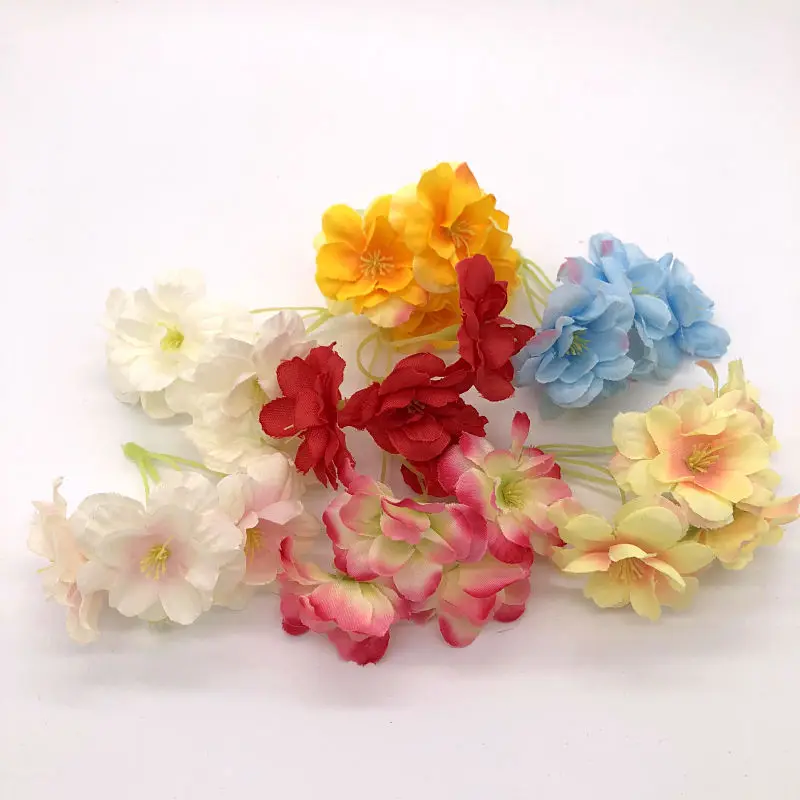 50pcs\lot Romatic Red&Pink Flower Petals Silk Artificial Cherry Blossom Petals Home&Wedding Party Decoration Rose P