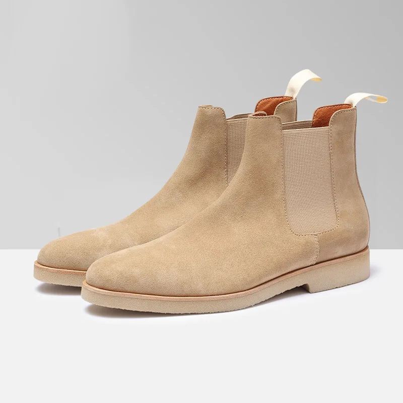 Wenzhou Factory  Pigskin Desert Chukka Boots Formal Leather Shoes GENUINE LEATHER Dress Shoes Chelsea Boots Men