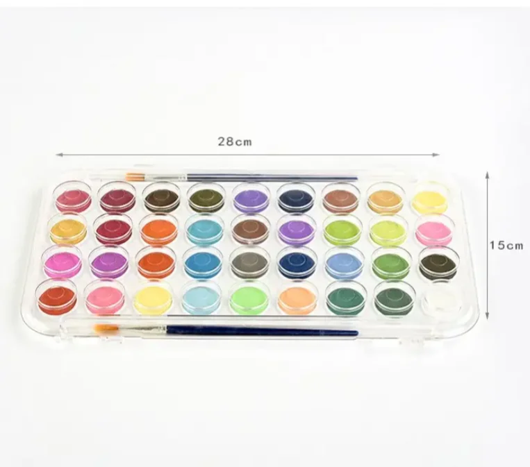 Custom 36 Colors Watercolor Paint Set with Brush for Children