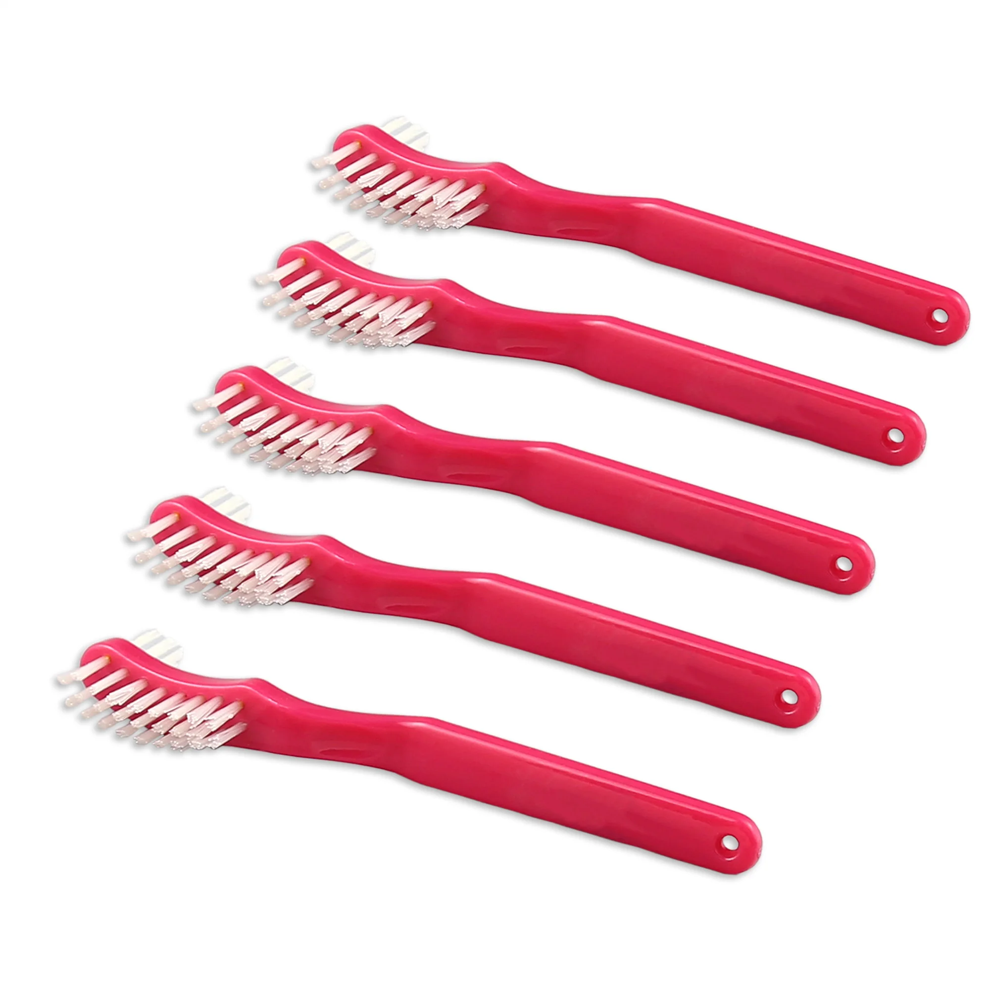 Economic Double Sided Bristles   Denture Brush Hard Denture Cleaning Brush False Teeth Brush Toothbrush