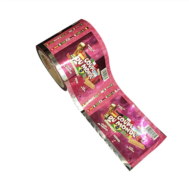 Custom cookie biscuit sachet laminating packing roll gravure print plastic food wrapper packaging film roll