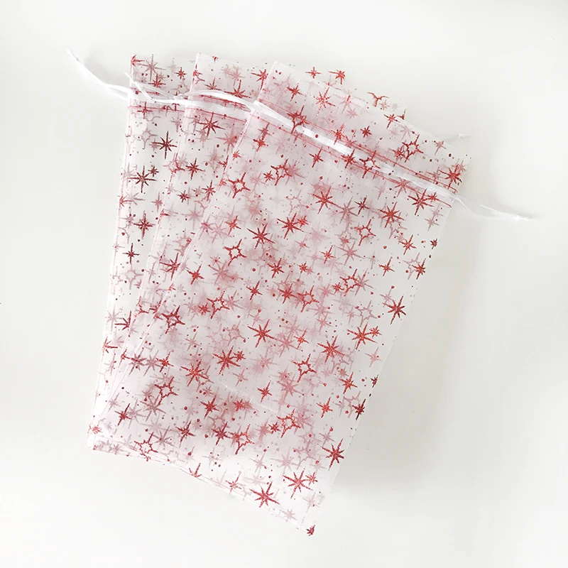 Custom Design bronzing High Quality drawstring Pattern organza perfume Bottle bags