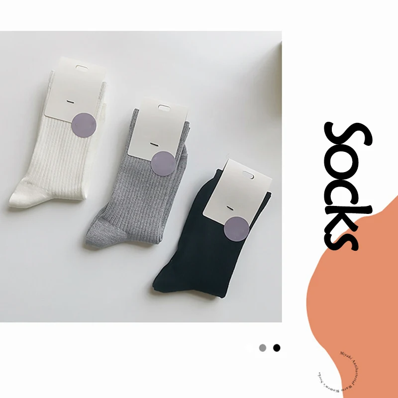 High quality hot sale logo design cozy soft solid color crew custom logo  woman socks