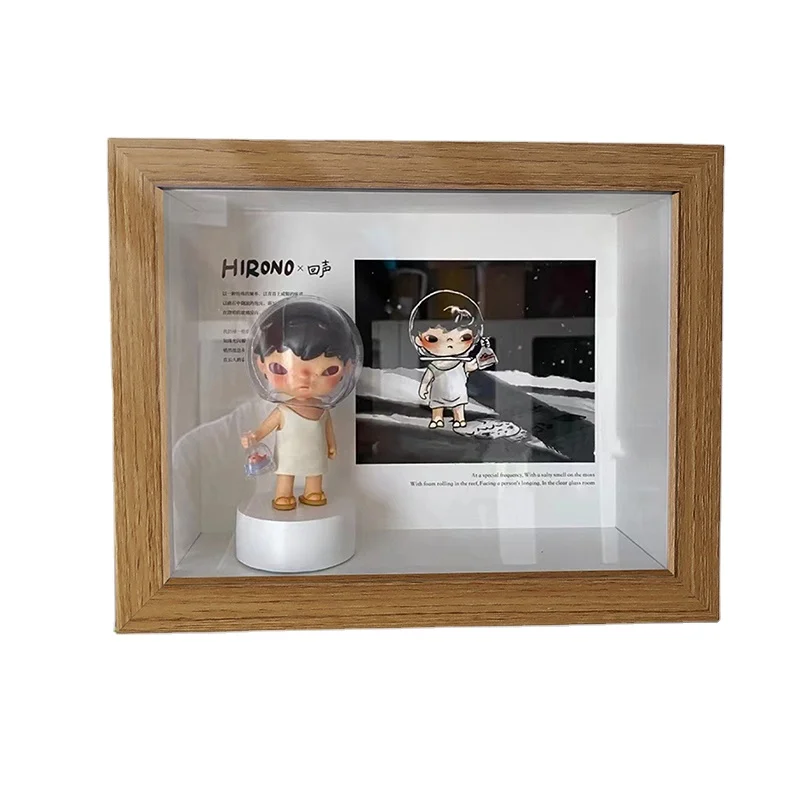 Wholesale  15.2*20.3cm Wooden style Saving Money Box Photo Frame Kids gift MDF Shadow Box Frame