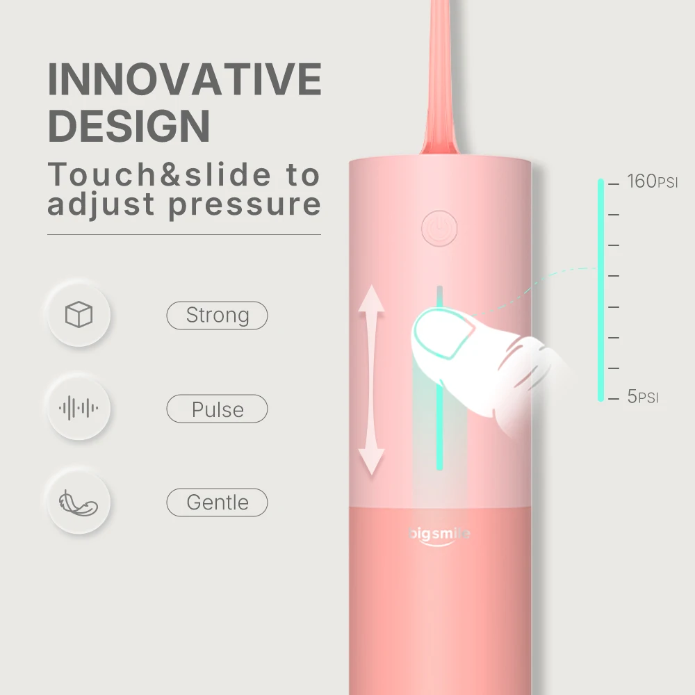 Water Dental Flosser Teeth Cleaning 5~160PSI 200ML Cordless Braces Flossers Cleaner Portable Oral Irrigator for Travel Home