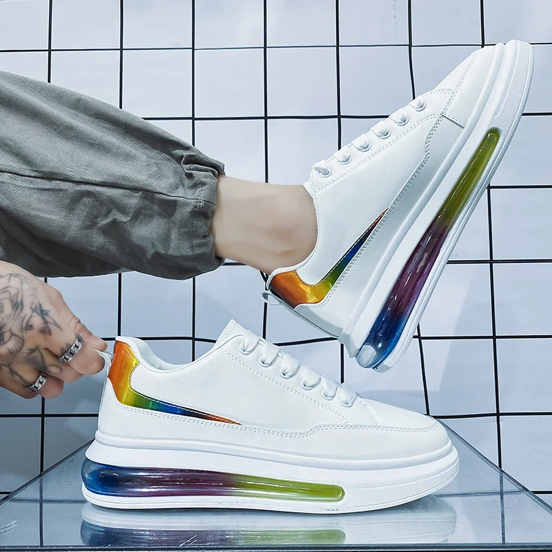 2023 Autumn New Summer Breathable shoes Fashion Net Red White Fashion sneaker Thick Sole Air Cushion Casual Shoes