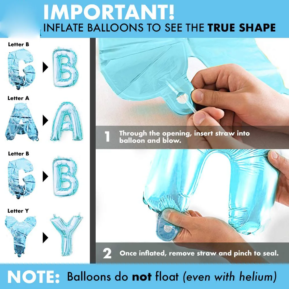 Baby Shower Decorations for Boy with Its A Boy Banner Foil Blue Balloons Supplies Kit