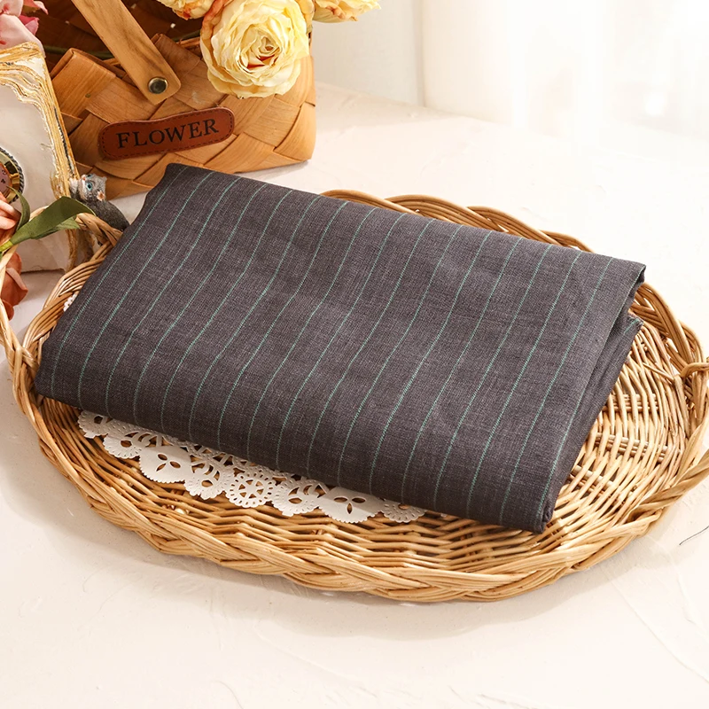 Manufacturers wholesale woven natural stripe 100% hemp fabric for sale