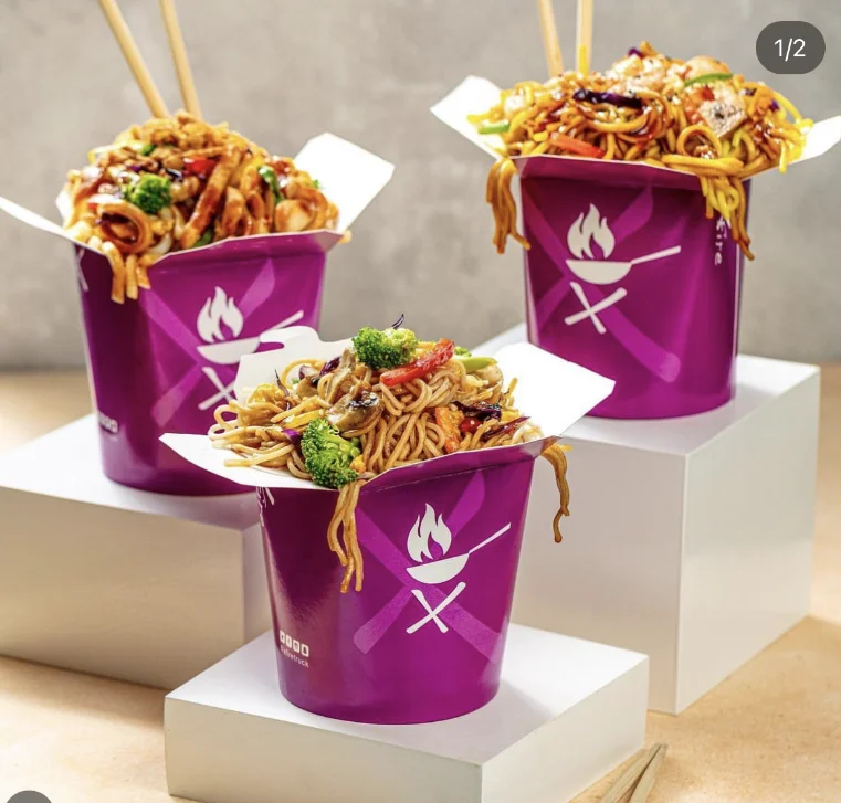 2023 eco friendly Wholesale Custom Printed Disposable  16oz 26oz 32oz take away Paper Noodle box / fast food box