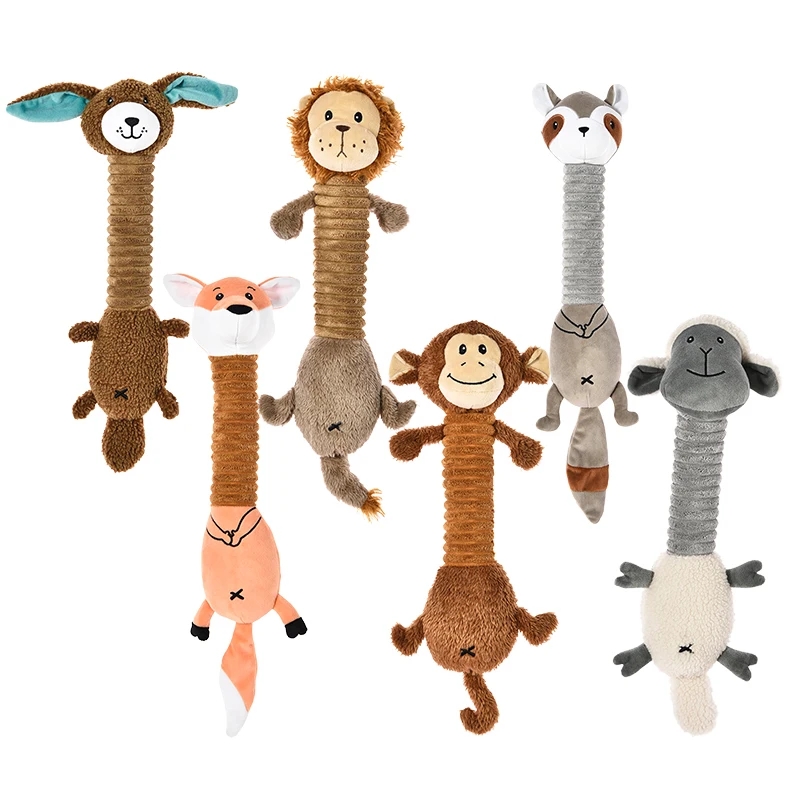 New Long Animal Shape EPE Tube Squeaker Crinkle Paper Play Chew Dog Pet Plush Toy