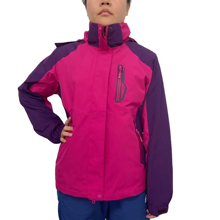 CUSTOM wholesale women jacket coat 3in1 interchangeable outdoor soft shell jacket windproof and waterproof jacket