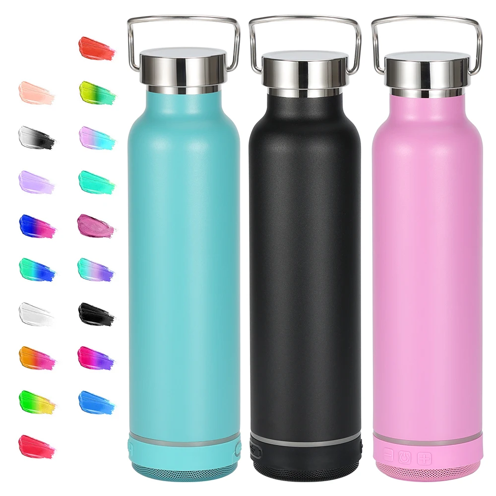 450ml 600ml Smart Stainless Steel Insulated Speaker Music Tumbler With Handle Custom Logo