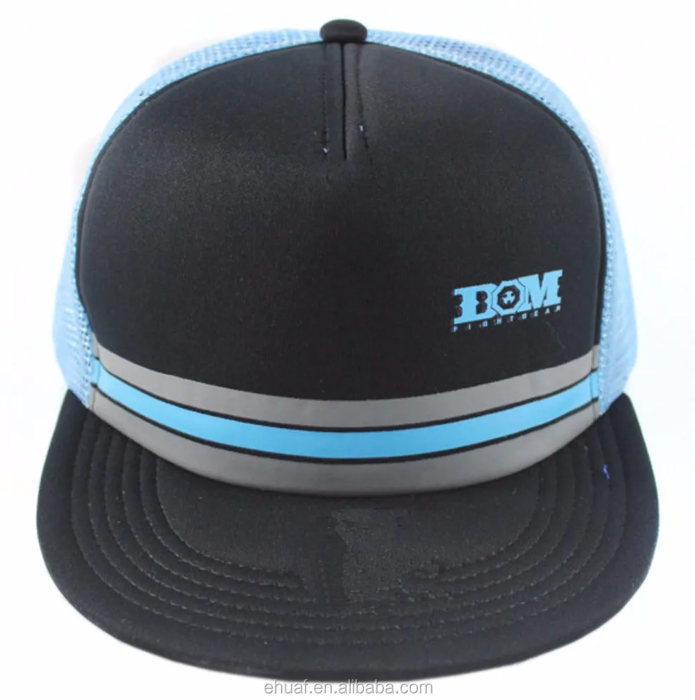 Printed advertising promotional mesh flat bill snap back hat flat brim hip hop custom logo print cap