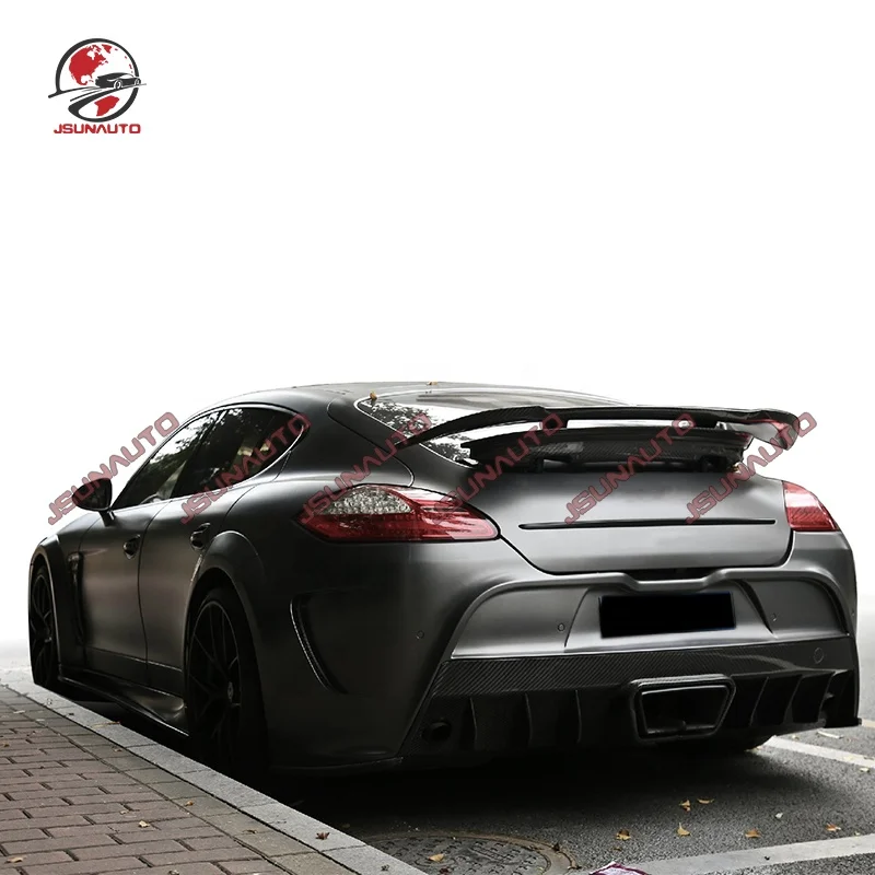 Для 2009-2013 года в стиле Panamera M карбоновый широкий корпус передний бампер губа задний спойлер для 970