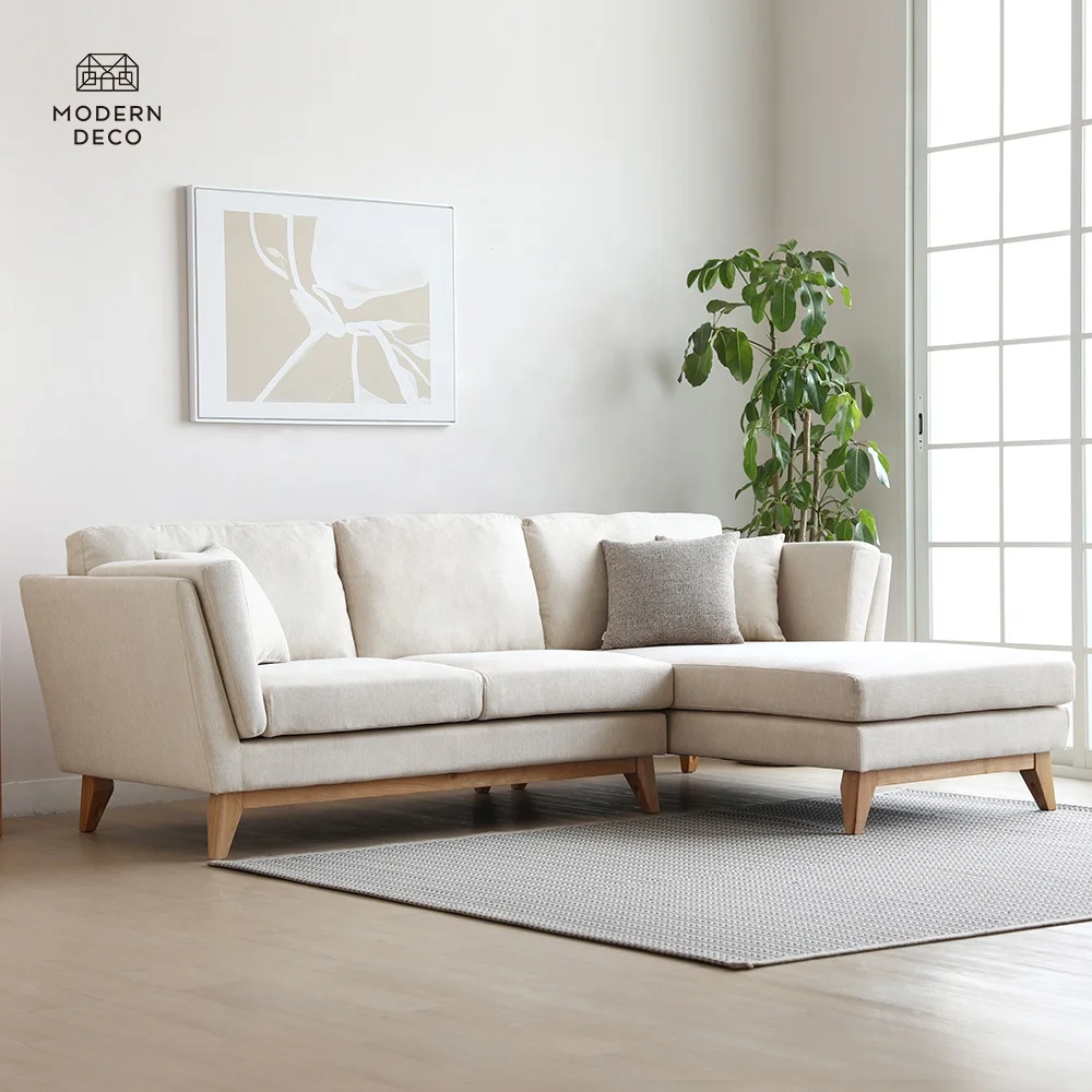 
high quality fabric sofa furniture modern style beige cream three seater canape soffa living room China custom factory Armonia 