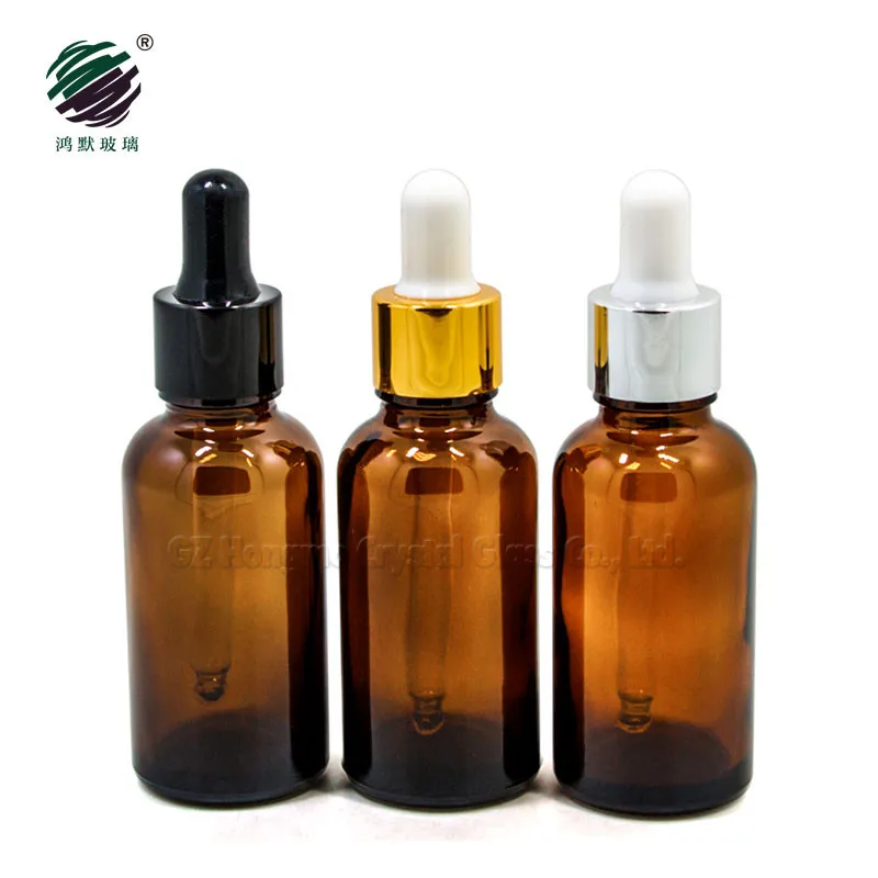 30 ml empty amber glass essential oil bottle 30ml 1/2oz  brown cosmetic glass bottle