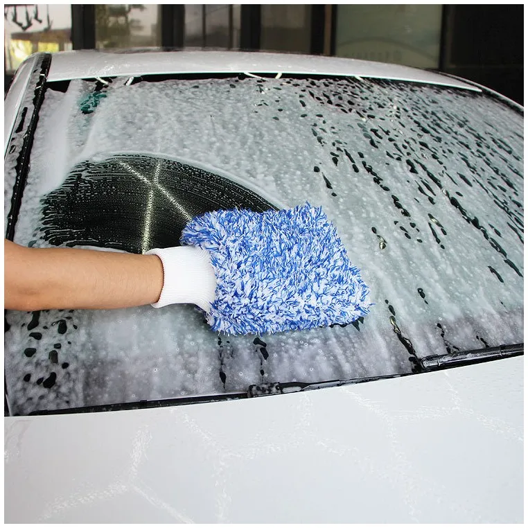 Colored long hair coral mitt for car wash microfiber mitt for car cleaning