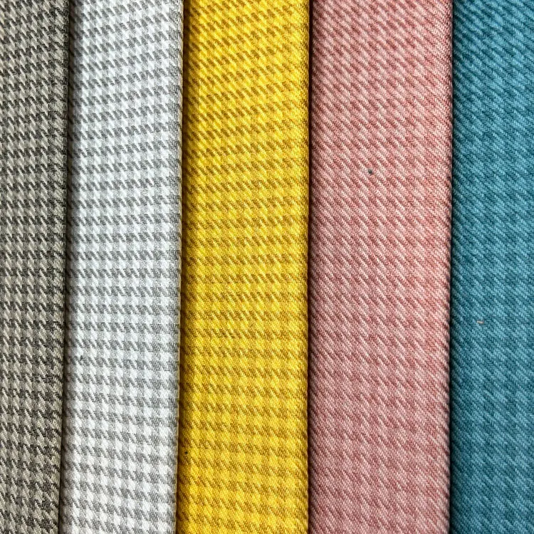2176#Wholesale 100 Polyester Linen Fabric Houndstooth Sofa Linen Fabric For Sofa Cheap Fabric