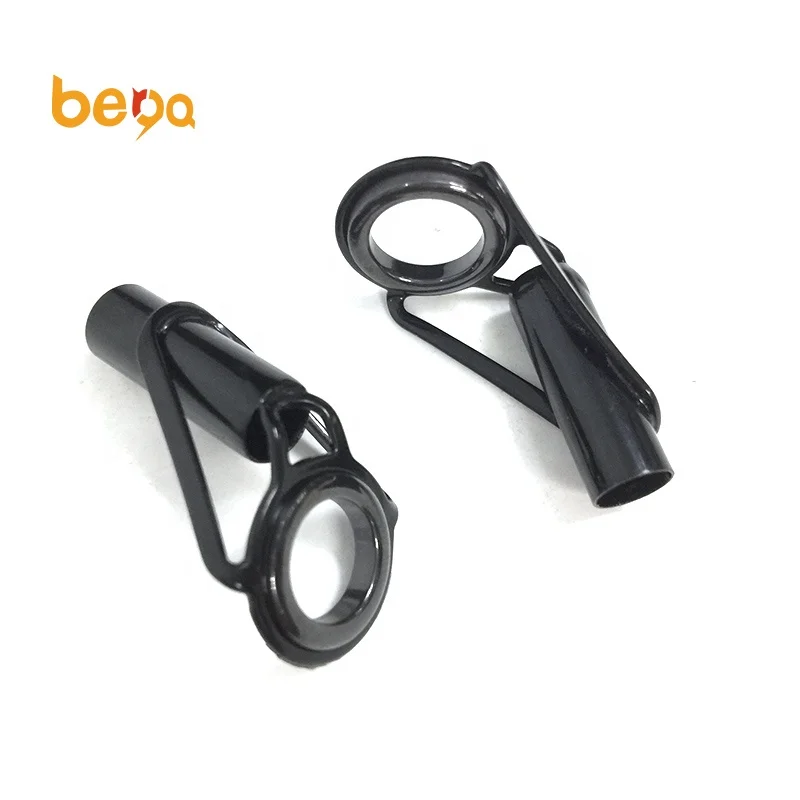Black Stainless Steel Roller Sic Ring Tips Fishing Rod Guides High Gloss Ceramic Rings Fishing Rod Guides