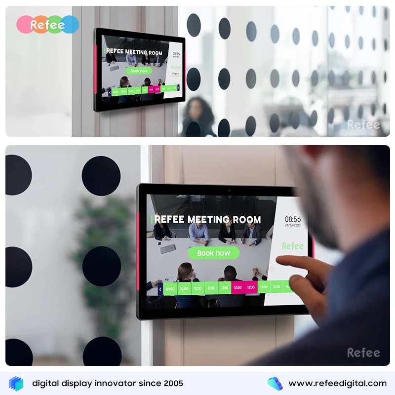 Smart 10.1 inch touch screen display POE NFC android digital signage media player meeting room booking system tablet