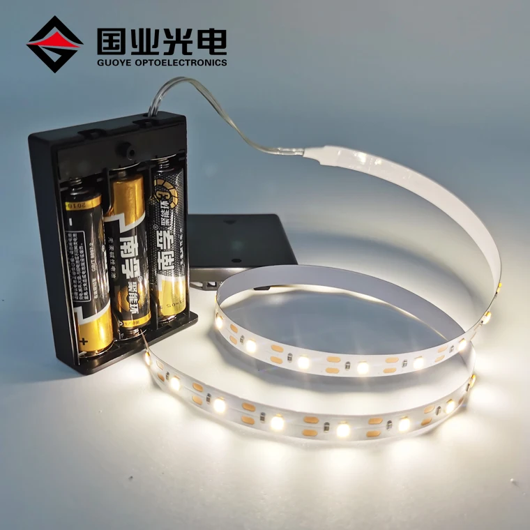 Factory offer battery powered led light strip with battery 5v white warm color lights