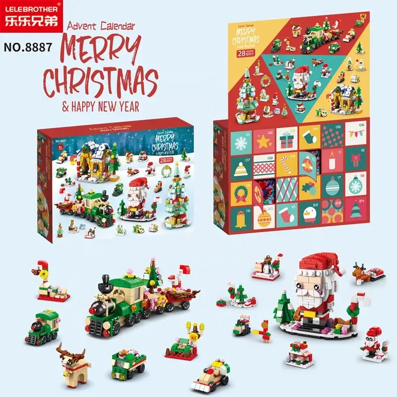 Hot sell Christmas advance  Calendar surprise blind box gift for kids building block set fun toys Christmas toys