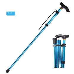 Adjustable Folding Walking Stick Aluminum Alloy Folding Cane Crutch Elderly Climbing Crutches