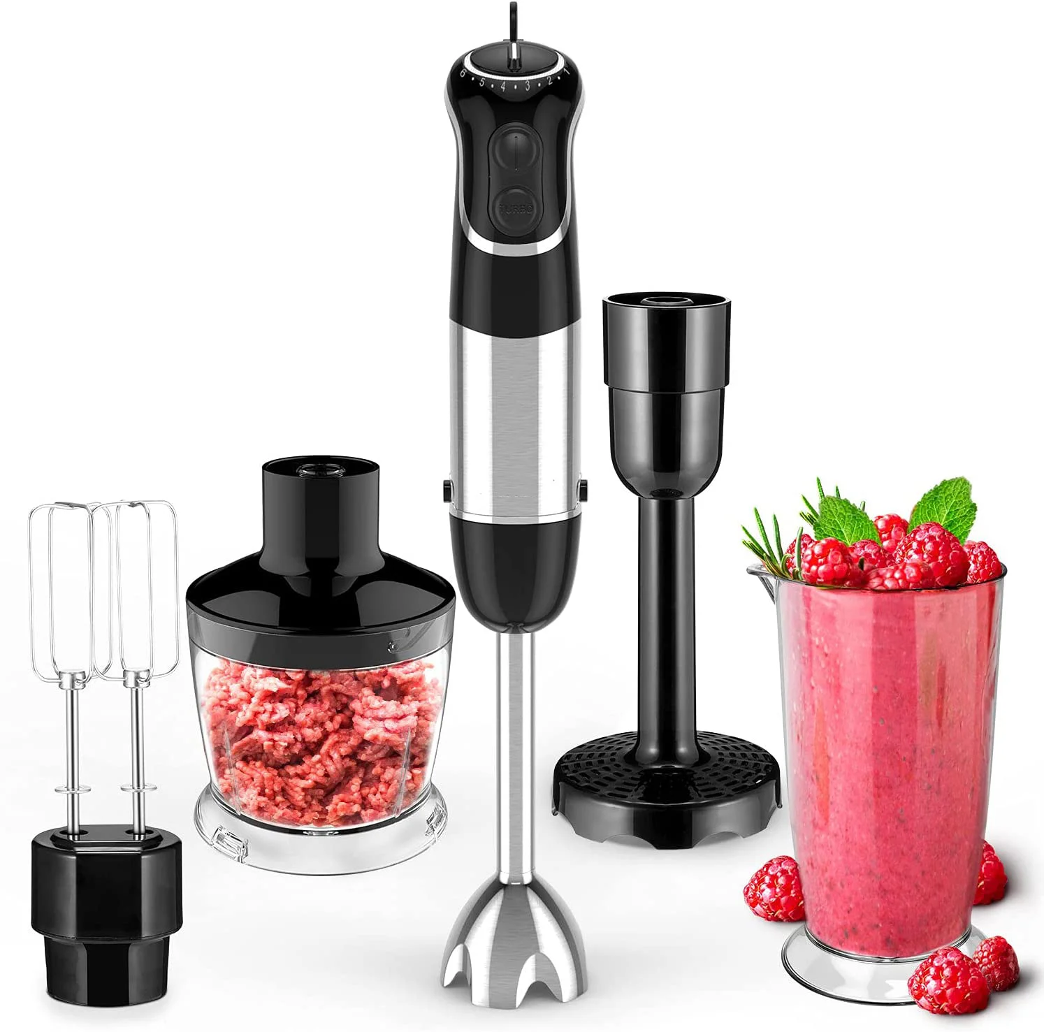 Wholesale high quality 5 in 1 stainless steel kitchen immersion hand blender