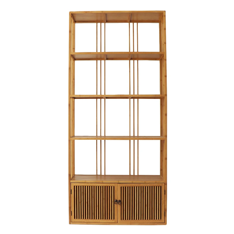 living room 3-tier adjustable credenza bookshelf wood rak buku bookcases