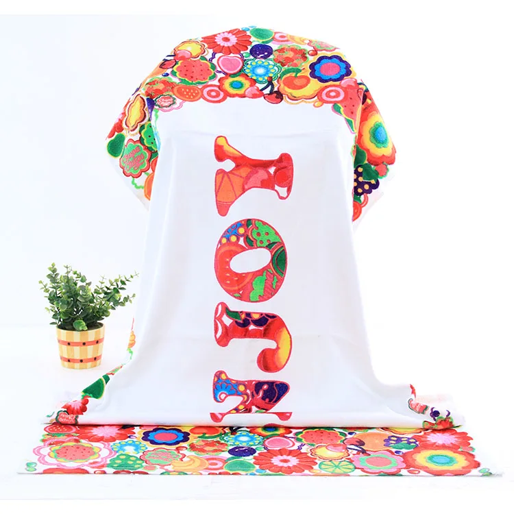 YYX Wholesale Custom Beach Towel High Quality Cotton Thickener For Reactive Dyes Printing Designer Beach Towel