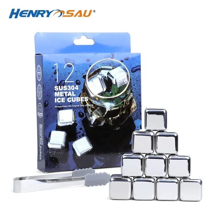 Factori Gift Market Box Artificial Fake Cooling Decanter Drinking Reusable Wisky 12 Pcs Cubes In Golden