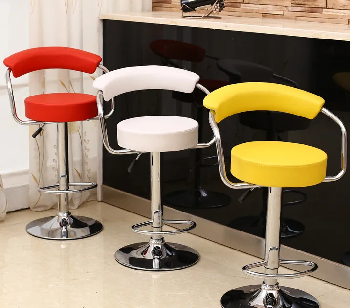 Factory adjustable tufted back PU leather cushion colorful swivel bar chair modern bar stools with back
