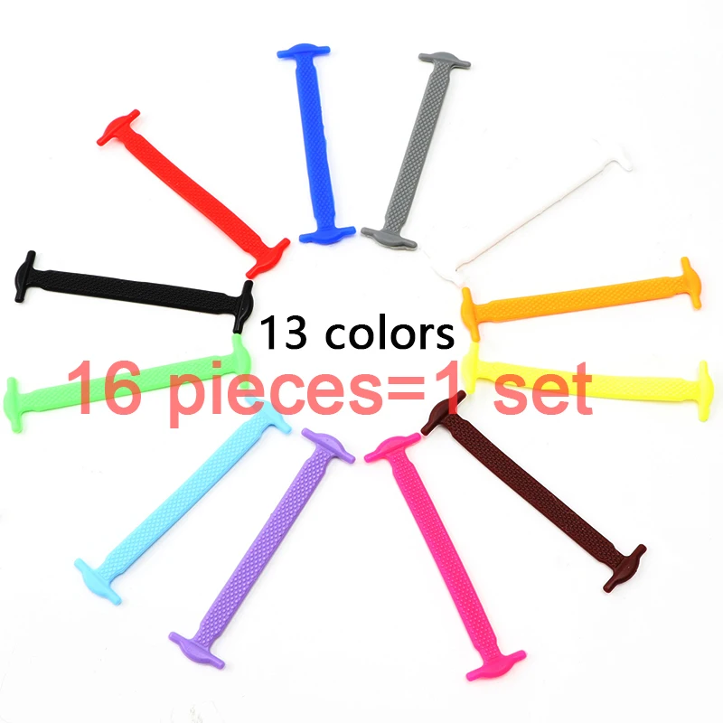 Fashion Hot-selling No tie shoelaces silicone Flat shoe laces Outdoor Leisure Sneakers Lazy silicone shoelaces