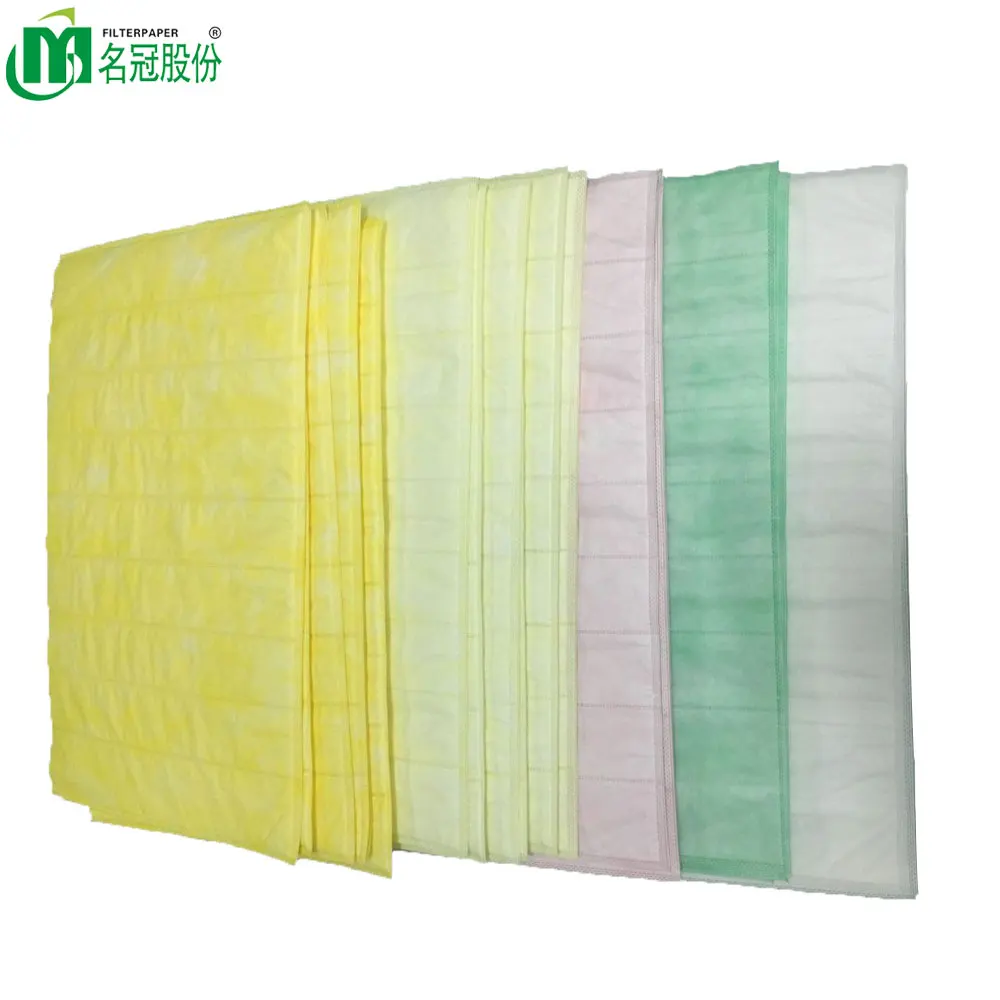 Inner 6-8 pockets Bag Ultrasonic-bonding  Medium Efficiency Bag Filter Media