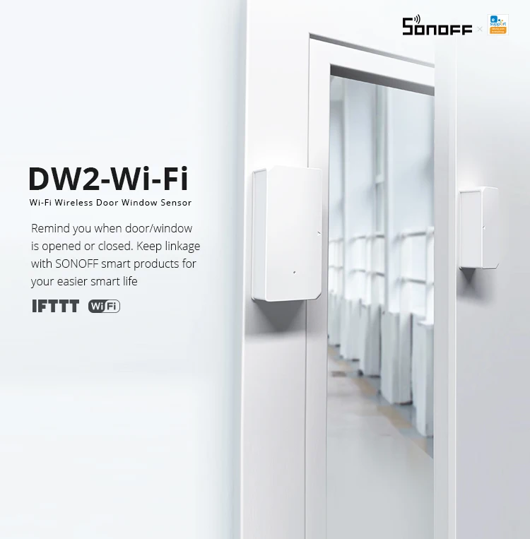  SONOFF DW2 Smart Home WiFi Safe Door Window SensorEasy To Fit In Alarm Security Lock Detector By
